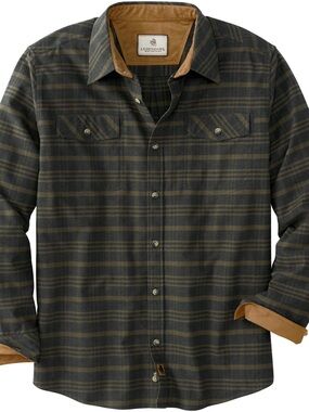 NWT Men’s XL Legendary Whitetails Olive & Charcoal Plaid Flannel Shirt